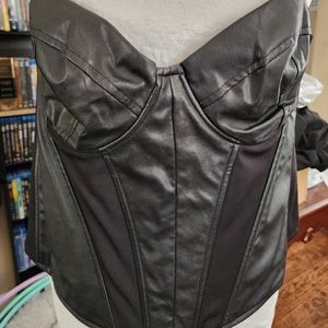 Faux Leather Corset Top